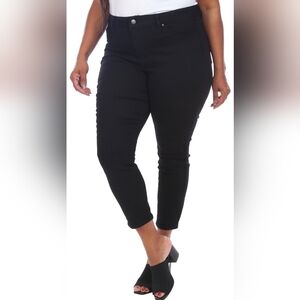 D Jeans Plus Black Denim Cropped Stretch Ankle Jeans Size 16P